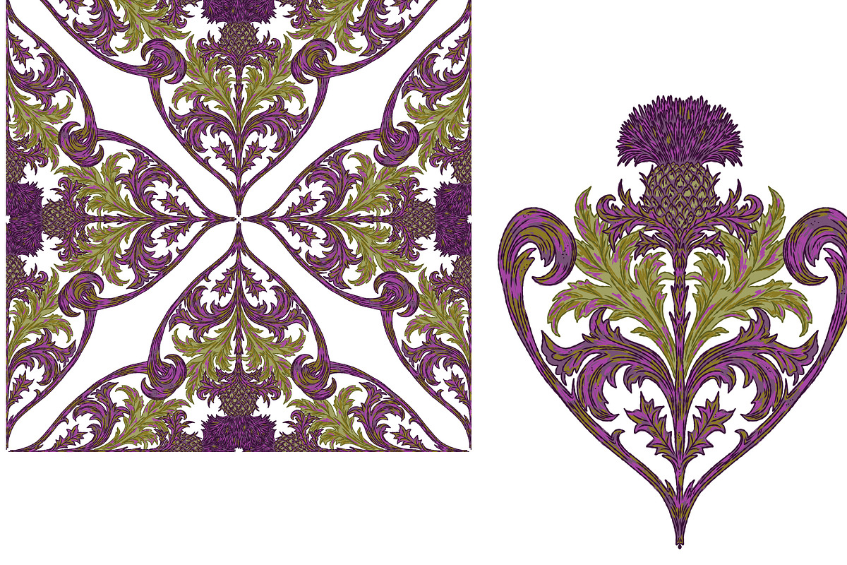 Thistle Ornamental Victorian, a Pattern Graphic by NayaChu (Photo 2 of 3)