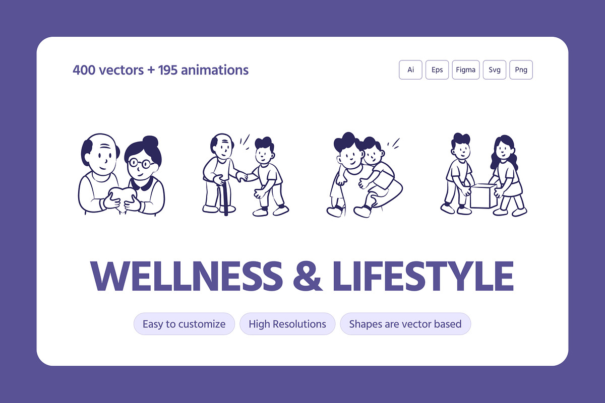 Wellness and Lifestyle Icons Bundle, an Outline Icon by Prosymbols (Photo 1 of 18)