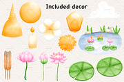 Loy krathong festival Thailand, a Decorative Illustration by Vavavan Artwork (Thumbnail 3 of 4)