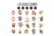 Christmas Animals Clipart Set, a Seasonal Illustration by Palau (Thumbnail 8 of 10)