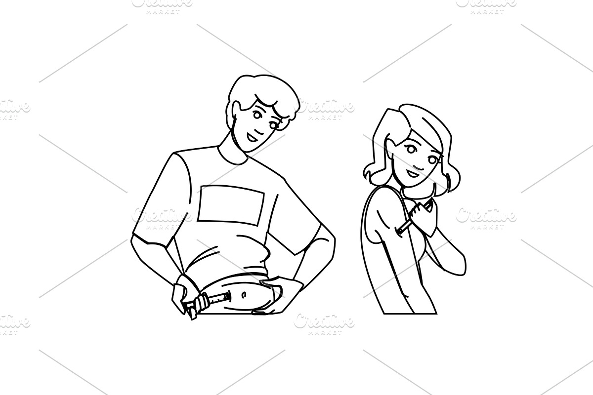 health Self Insulin Injections, a Person Illustration by pikepicture