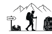 Hiking Adventure Silhouette Bundle, an Illustration by yasushie (Thumbnail 40 of 51)