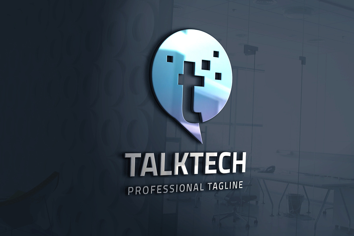 Talk Tech Letter T Pro Chat Logo, a Branding & Logo Template by Design ...