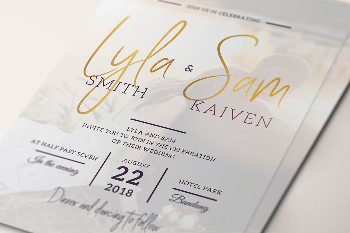 Simple Wedding Invitation Suite, an Invitation Template by Aarley Kaiven (Photo 2 of 6)