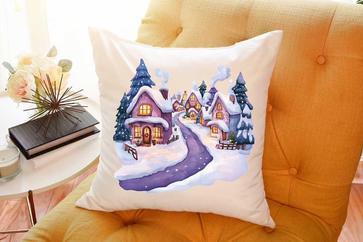 Little Town Winter Compositions PNG, an Illustration by Sublimation Artist (Photo 6 of 6)