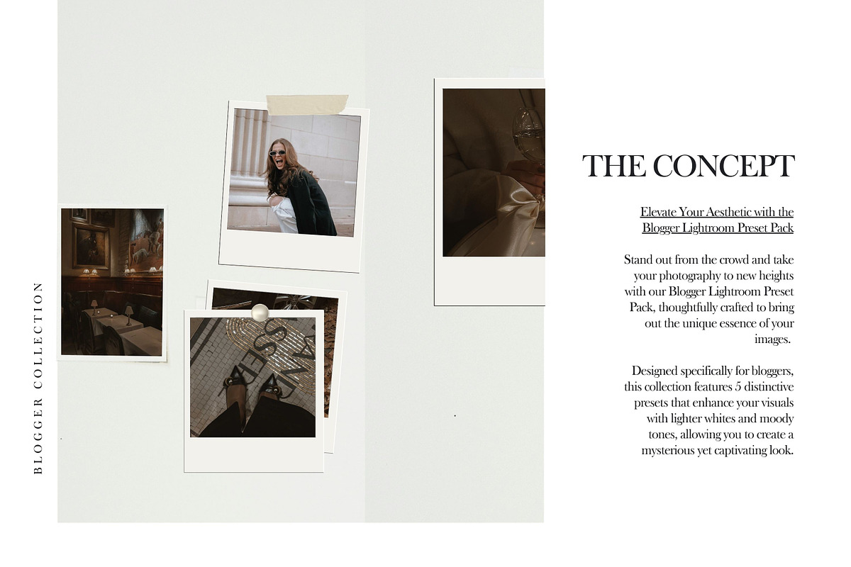 5 Moody Blogger Lightroom Presets, a Preset Add-On by TheWayfarerShoppe (Photo 2 of 17)