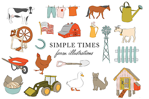 Simple Times Farm Illustrations, an Illustration by Ellie Haldors Design