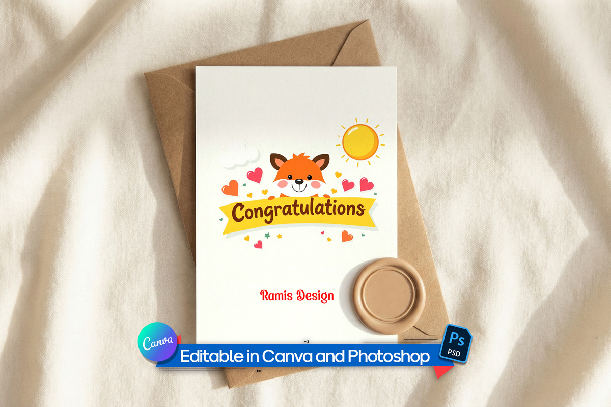 A6 Greeting Card Mockup, an Advertising Mockup by Rami's Mockups (Photo 3 of 3)