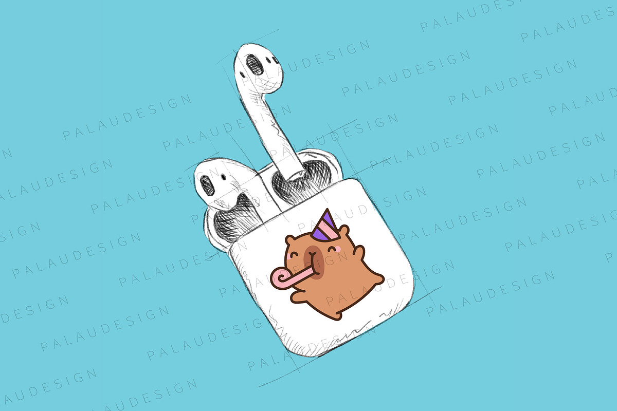 Cute Kawaii Capybara Birthday, an Animal Illustration by Palau (Photo 7 of 12)