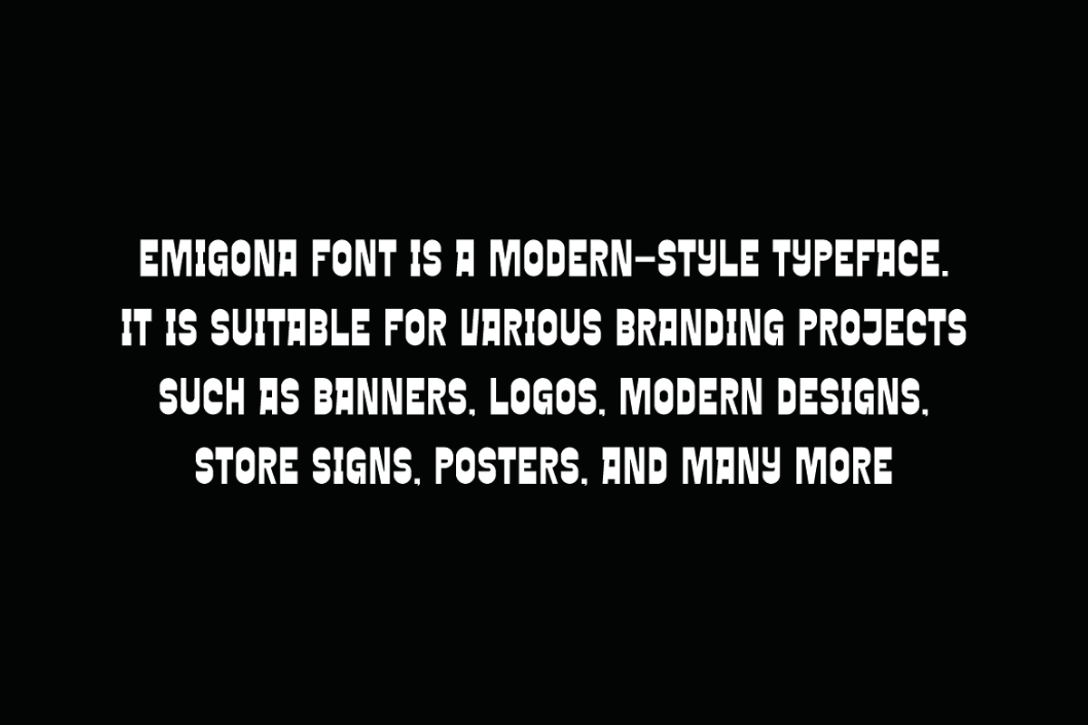 Emigona - Sports Bold Font, a Sans Serif Font by QR Design Studio (Photo 5 of 7)