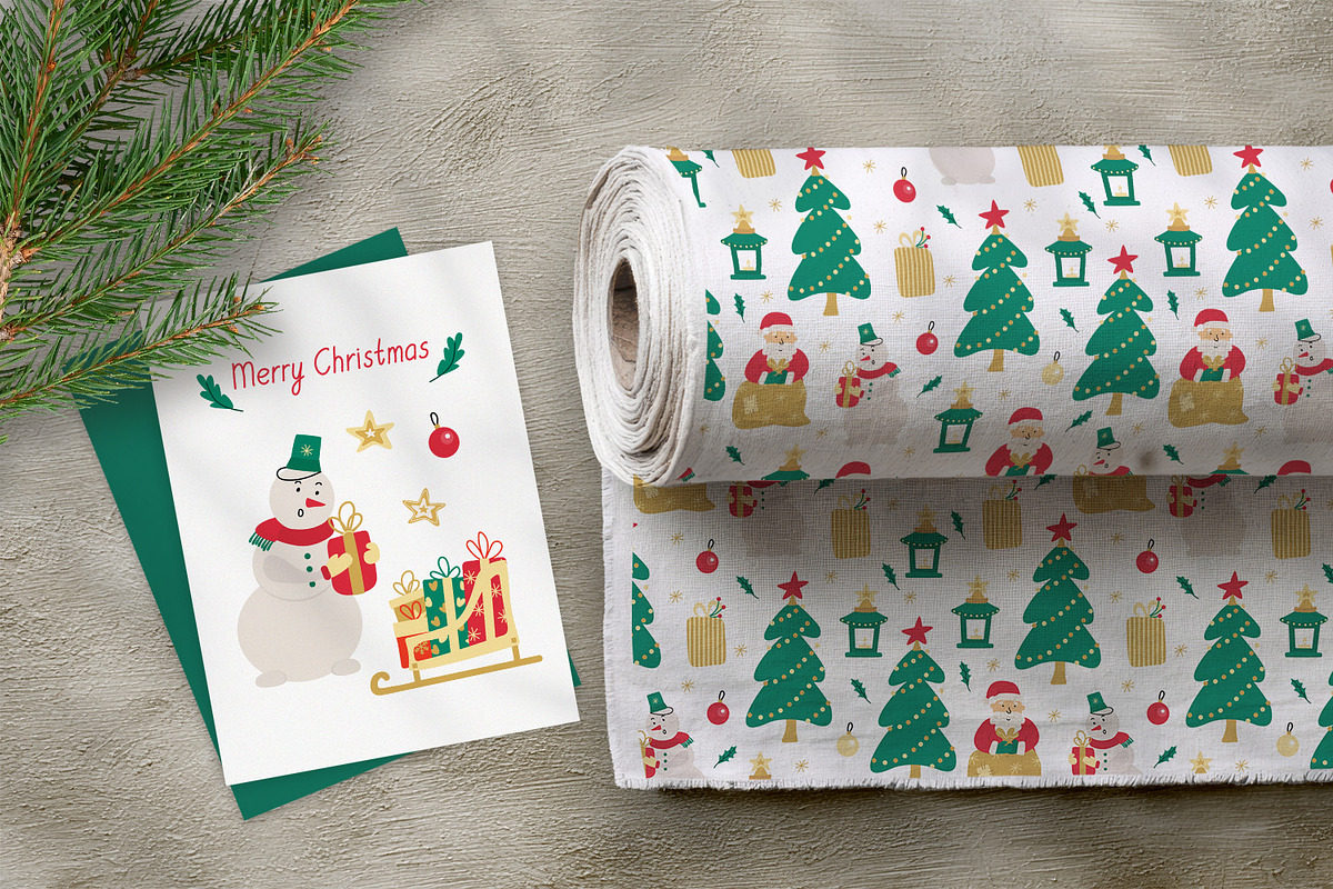 Merry Christmas Vector Collection, a Decorative Illustration by Anna Druzhkova (Photo 8 of 10)