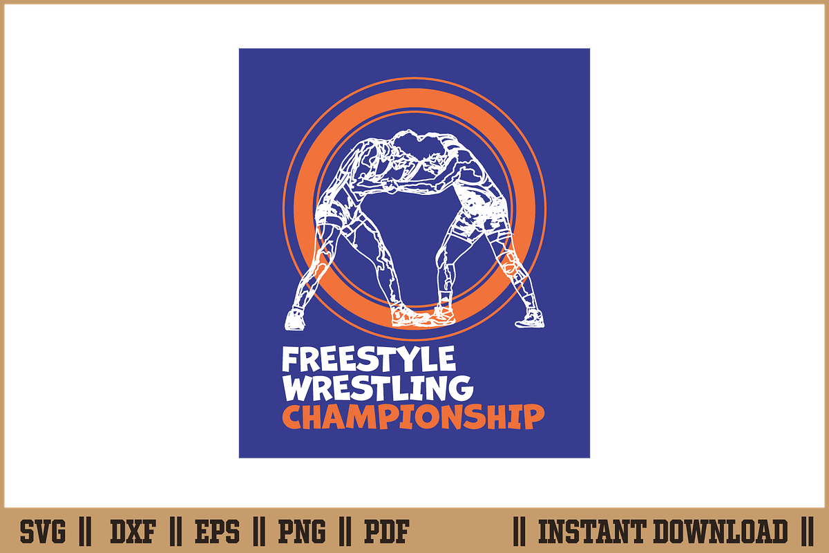 Freestyle Wrestling Championship svg, a Sport Illustration by Handy Arts Studio