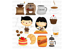 Coffee In Cafe Barista Clipart