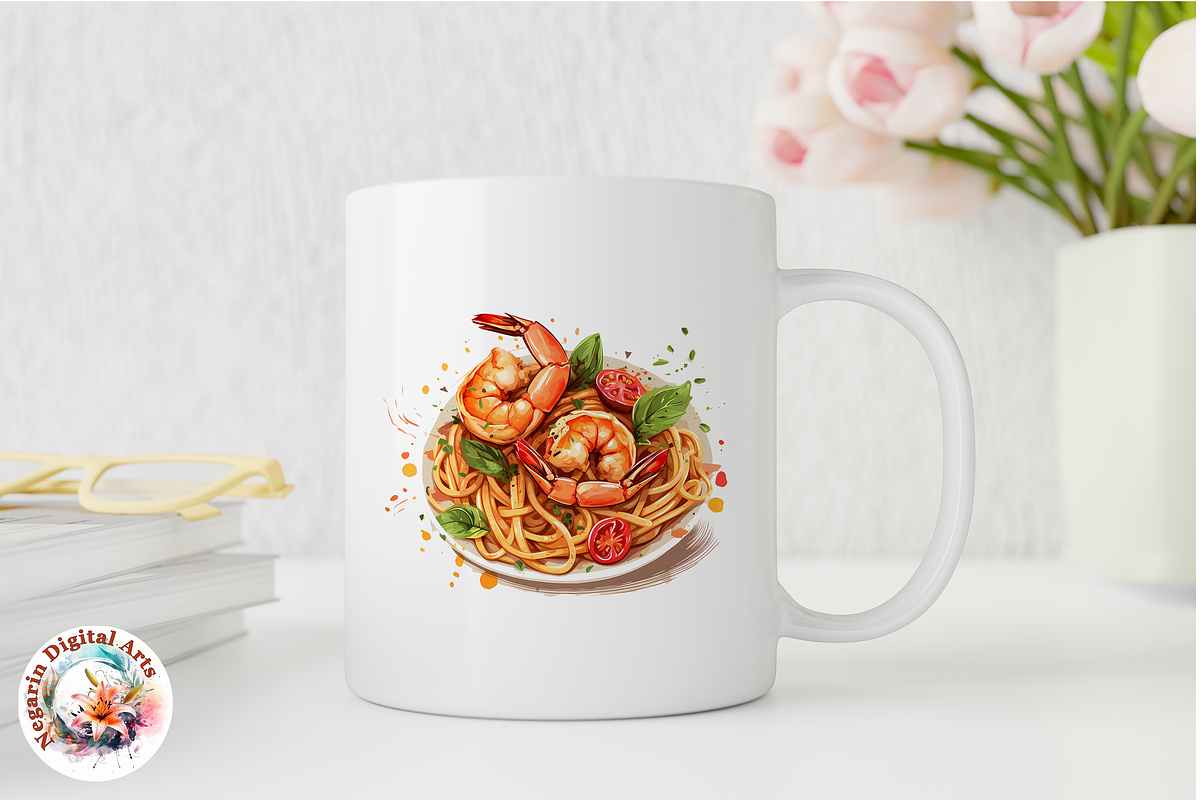 Watercolor Seafood Clipart, an Object Graphic by Negarin Digital Art (Photo 9 of 9)