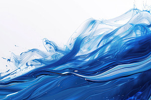 Vivid blue silk material with fluid, a Photo by LOGOCREATIVE