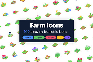 100 Isometric Farm Icons