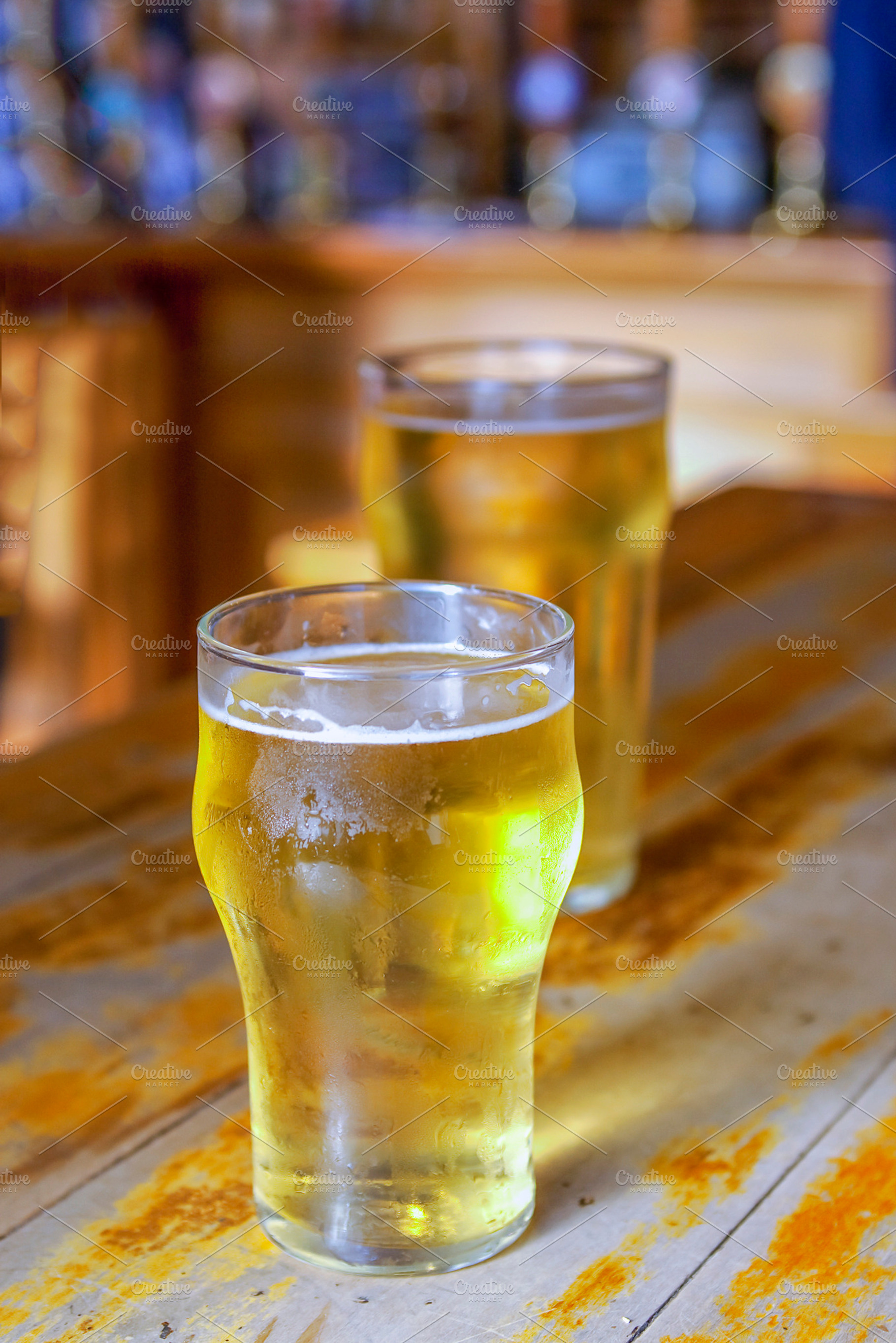 Two Beers On A Bar