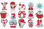 Cute Christmas Watercolor Clipart, an Illustration by Libby Wishes (Thumbnail 2 of 7)