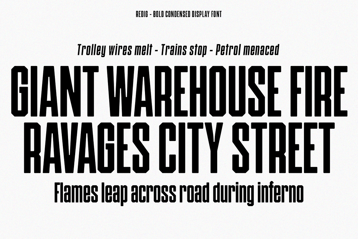 Redig - Condensed bold sans, a Sans Serif Font by Great Scott! (Photo 11 of 12)