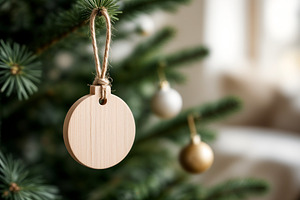Wooden Christmas ornament hanging, a Photo by rarrarorro