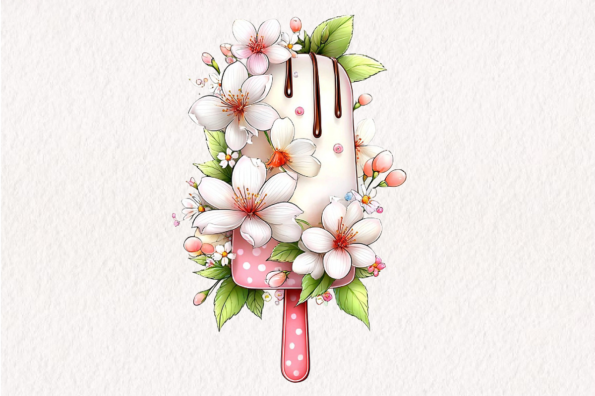 Whimsical Summer Ice-Cream Clipart, an Illustration by CreationArt (Photo 9 of 10)