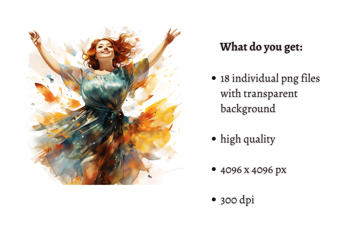 Watercolor Curvy Beauty Clipart, a Person Illustration by Mash Mash Stickers (Photo 2 of 9)