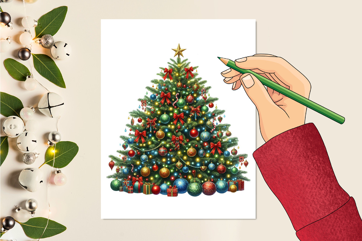 Christmas  Tree Sublimation Clipart, a Work Illustration by Craft Nest (Photo 2 of 5)