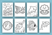 Sea Animal coloring Book for Kids, an Animal Illustration by Design House (Thumbnail 2 of 3)