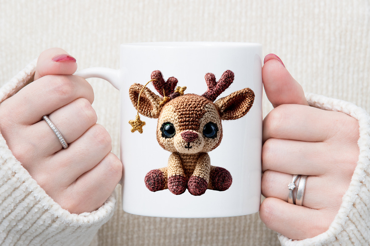 Christmas Crochet Reindeer Clipart, an Illustration by Sublimation Artist (Photo 5 of 6)