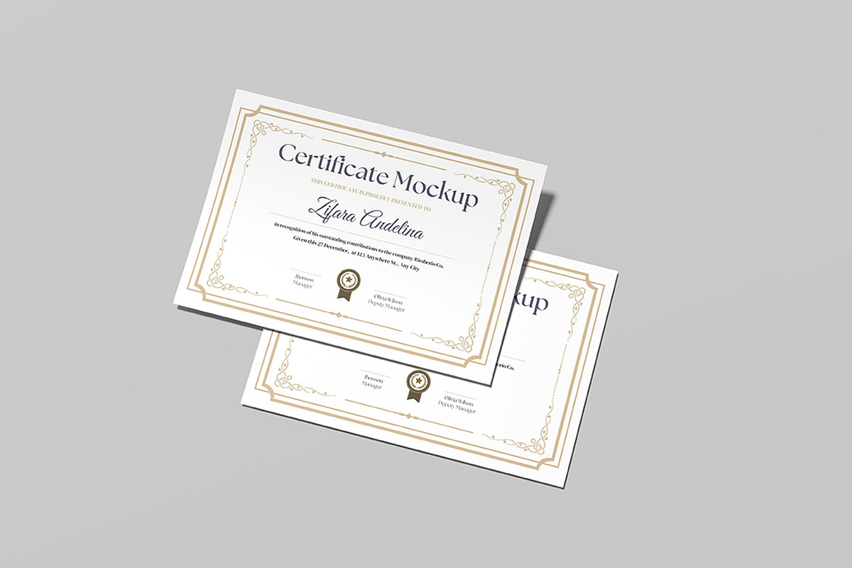 Certificate Mockup, an Advertising Mockup by ZifaraDesign (Photo 8 of 11)
