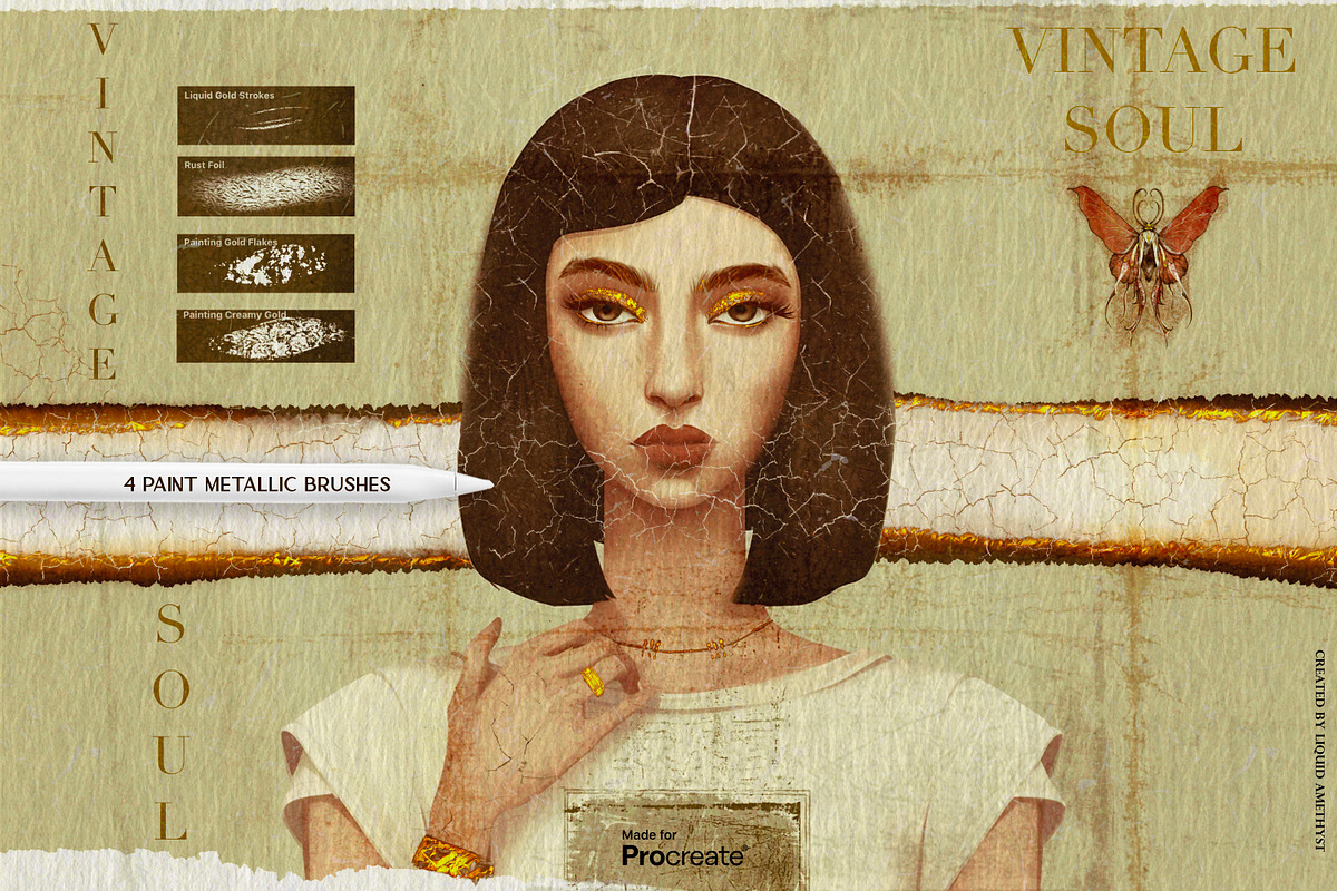 Vintage Soul Procreate Kit, a Brush Add-On by Liquid Amethyst Art (Photo 9 of 12)