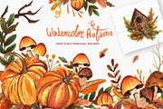Watercolor Autumn Collection, an Illustration by TanataDesign (Thumbnail 1 of 7)