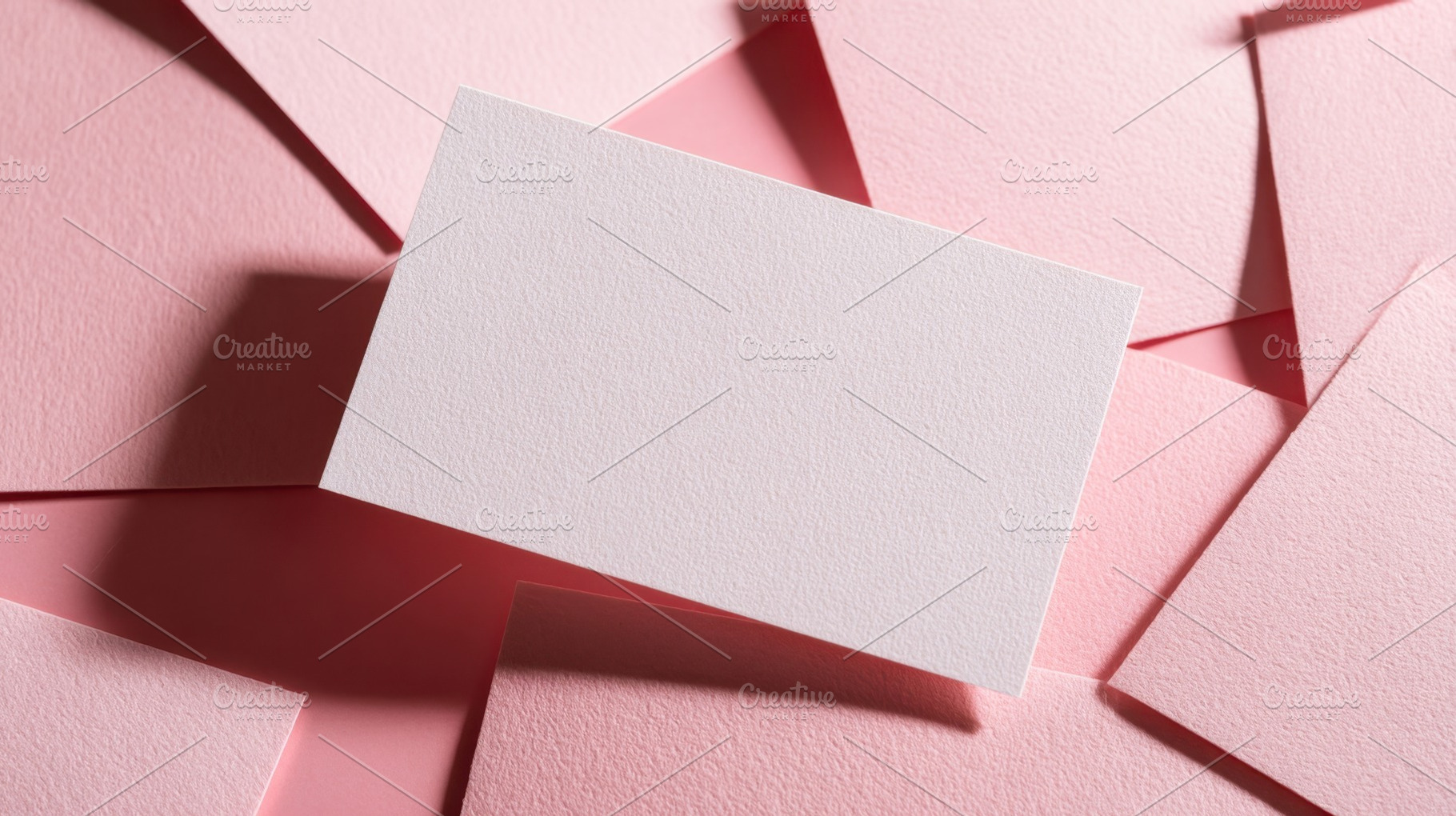 Blank card on pink paper background, a Photo by Beautiful things