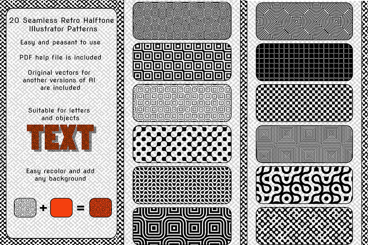 Halftone Illustrator Patterns, a Palette Add-On by Kseniya-Omega (Photo 1 of 3)
