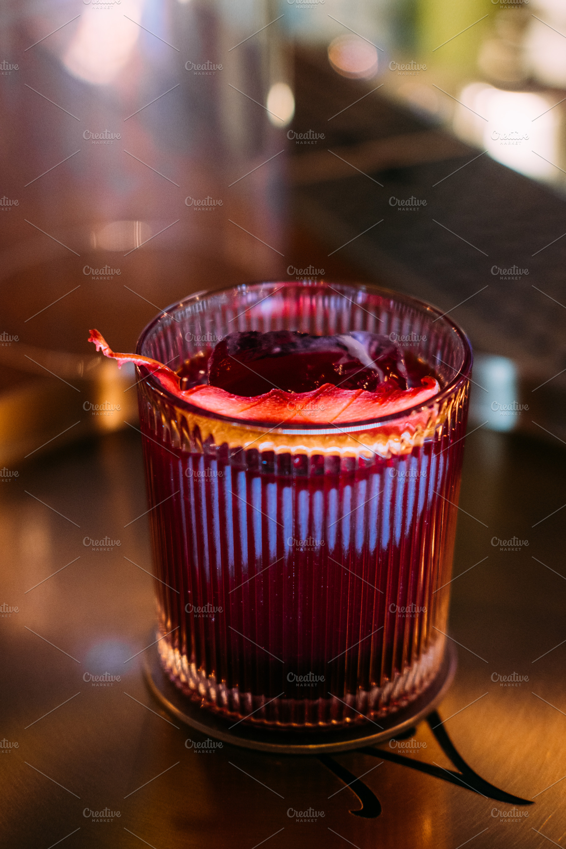 Negroni glass alcoholic drink cocktail mix pub, a Food & Drink Photo by Photo Drive Studio