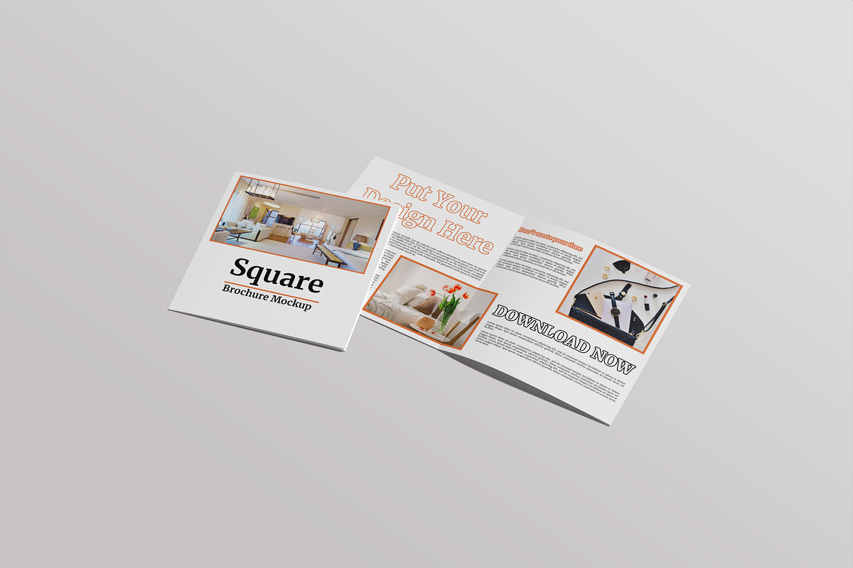 Square Bifold Brochure Mockup, a Print Template by rahmatmoscae (Photo 6 of 16)