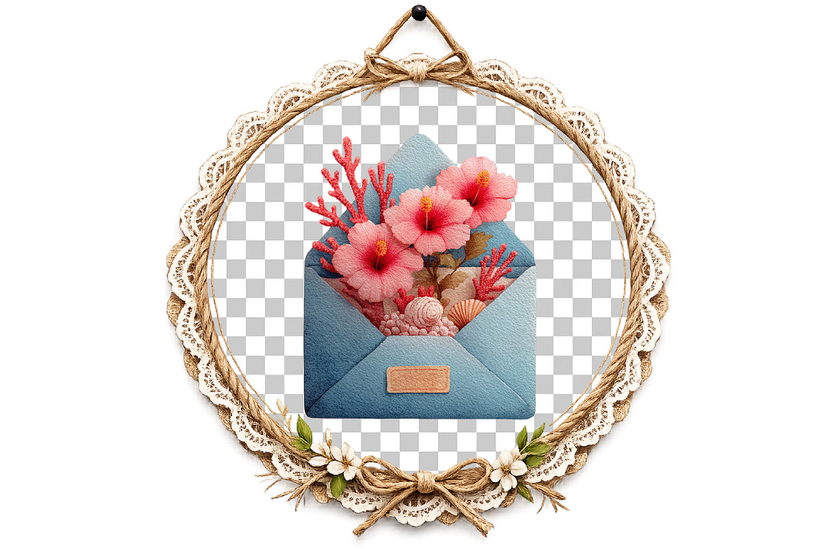 Whimsical Summer Envelope Clipart, an Illustration by DreamArtGraphic (Photo 8 of 8)