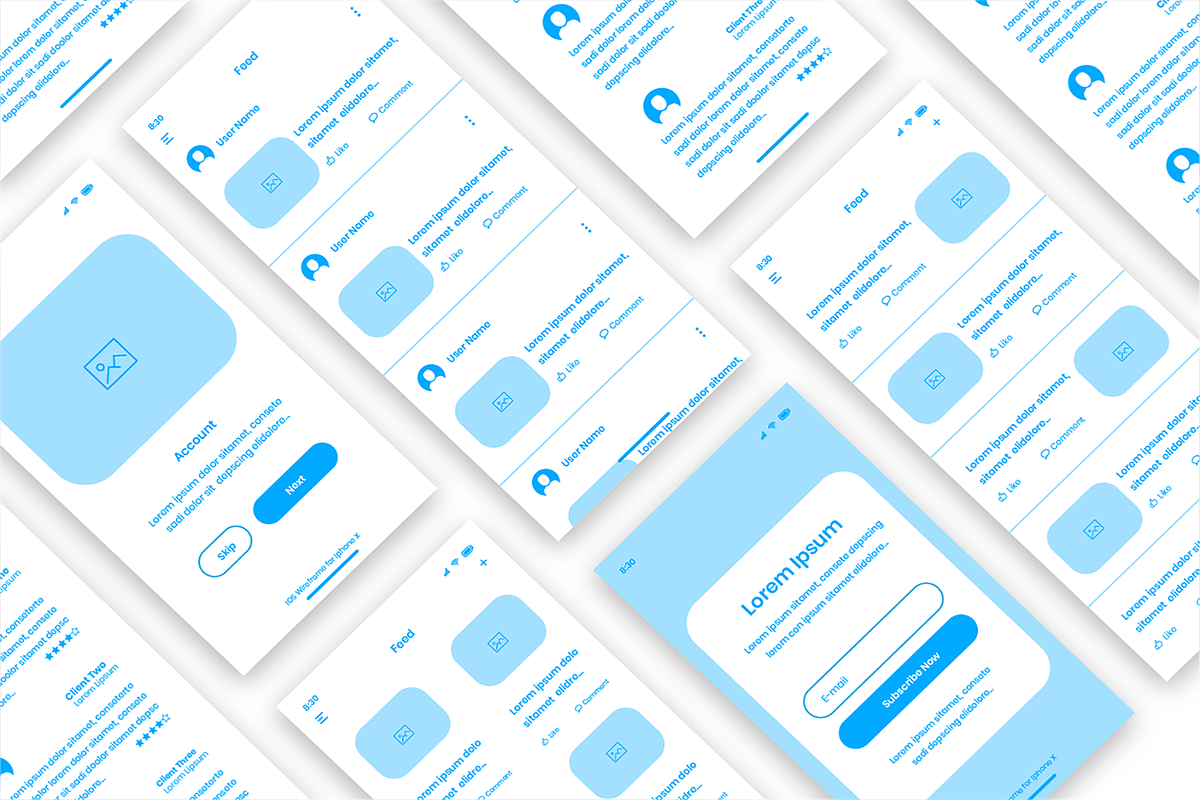 Mountain IOS UI Wireframe Kit, a Wireframe Template by Ice App Ui Kit (Photo 6 of 9)
