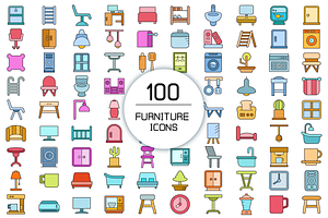 Furniture & Home Appliance Icons Set, an Emoji Icon by Designfour
