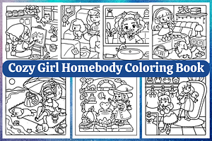 Cozy Girl Homebody Coloring Book, a Decorative Illustration by Coco Bloom