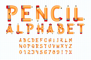 Pencil Alphabet Font, a Graphic by Pro_Vector