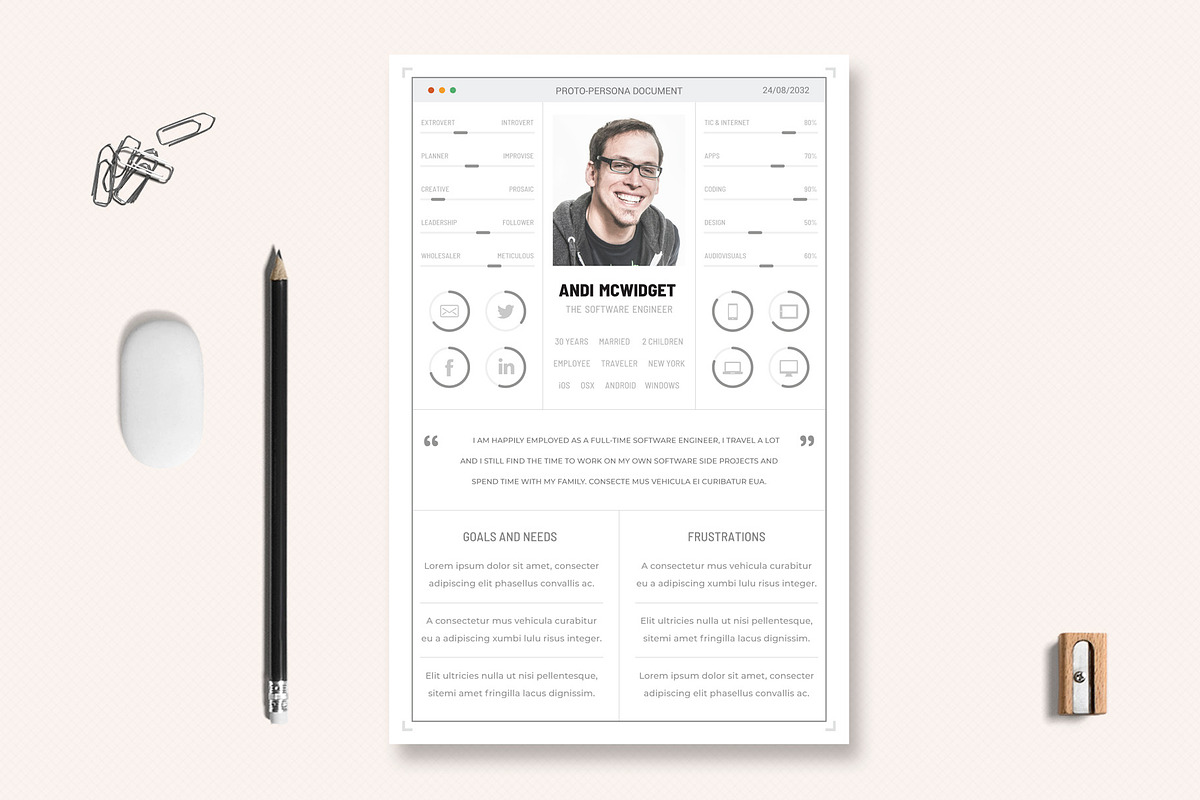 UX Workflow - Proto-Persona CardsV2, a Stationery Template by Sargatal (Photo 5 of 7)