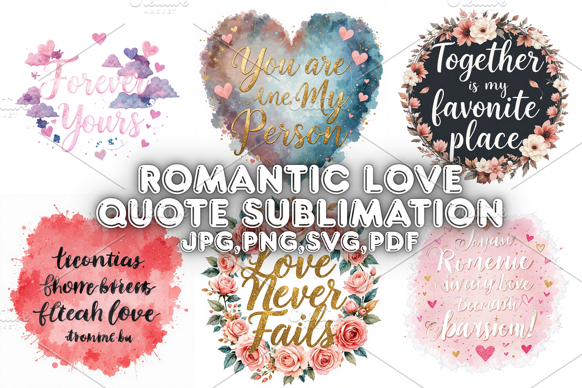 Romantic Love Quote Sublimation, a Seasonal Illustration by Creative design (Photo 1 of 6)