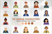 Diversity 100 Vector Avatar Pack V2, an Illustration by Telllu & Friends (Thumbnail 2 of 4)