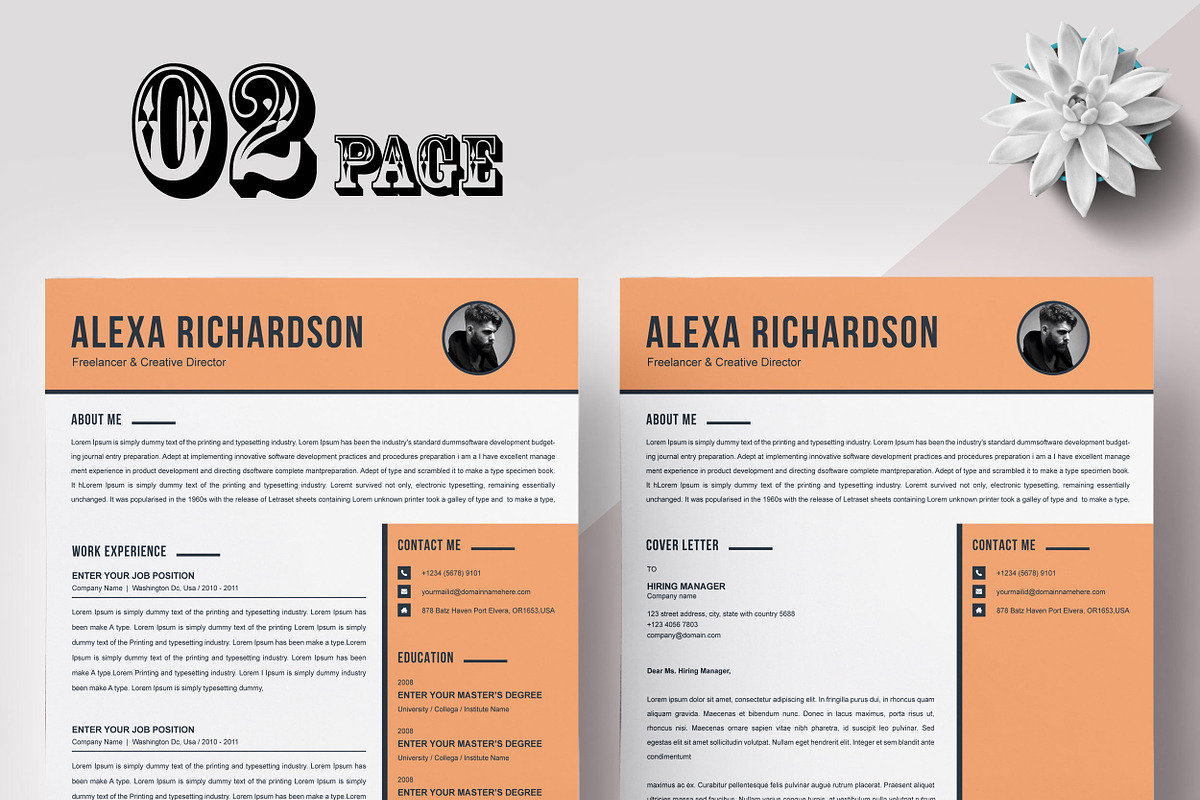 Modern Resume / CV Template, a Resume Template by X-Type (Photo 2 of 5)