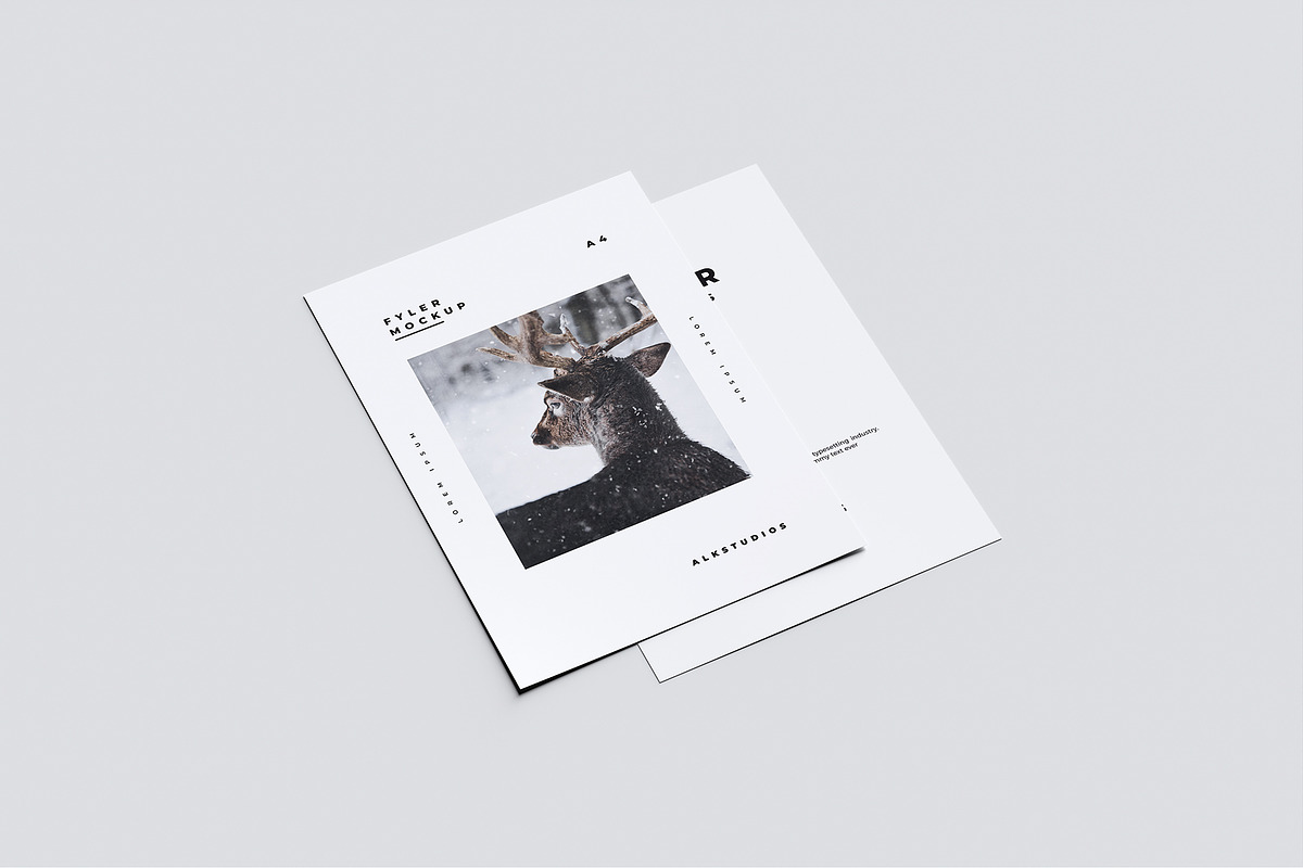 A4 Flyer Paper Mockup, a Print Template by AlkStudio (Photo 4 of 10)