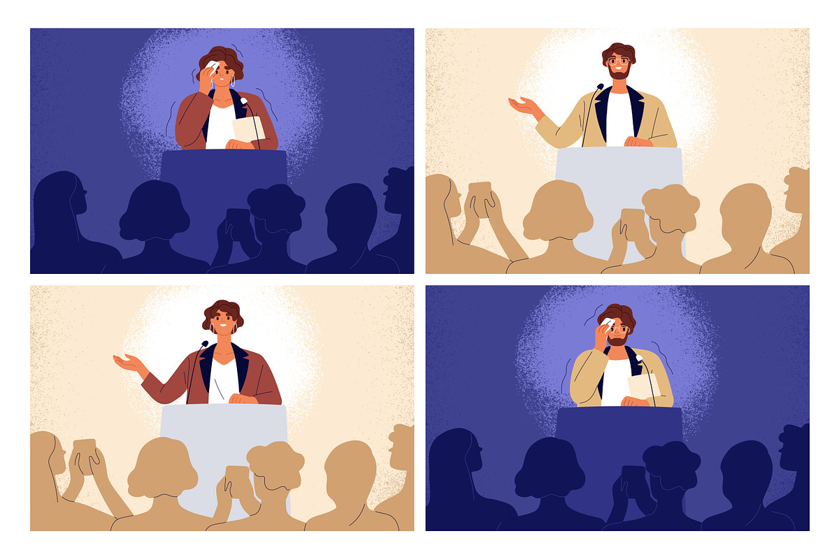 Public speaker feel fear, confidence, a Person Illustration by Good Studio (Photo 1 of 5)