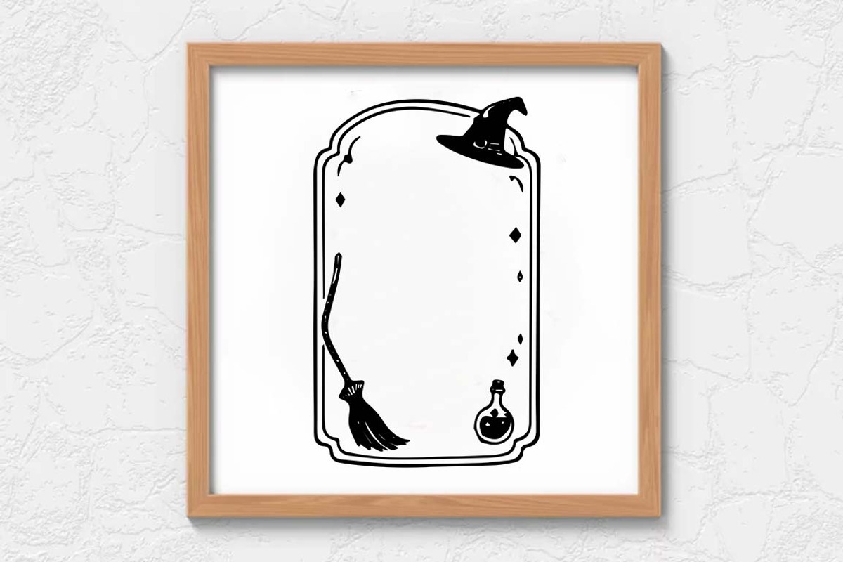 Doodle Halloween Frame SVG Bundle, an Object Graphic by FiveStarCrafting (Photo 6 of 11)