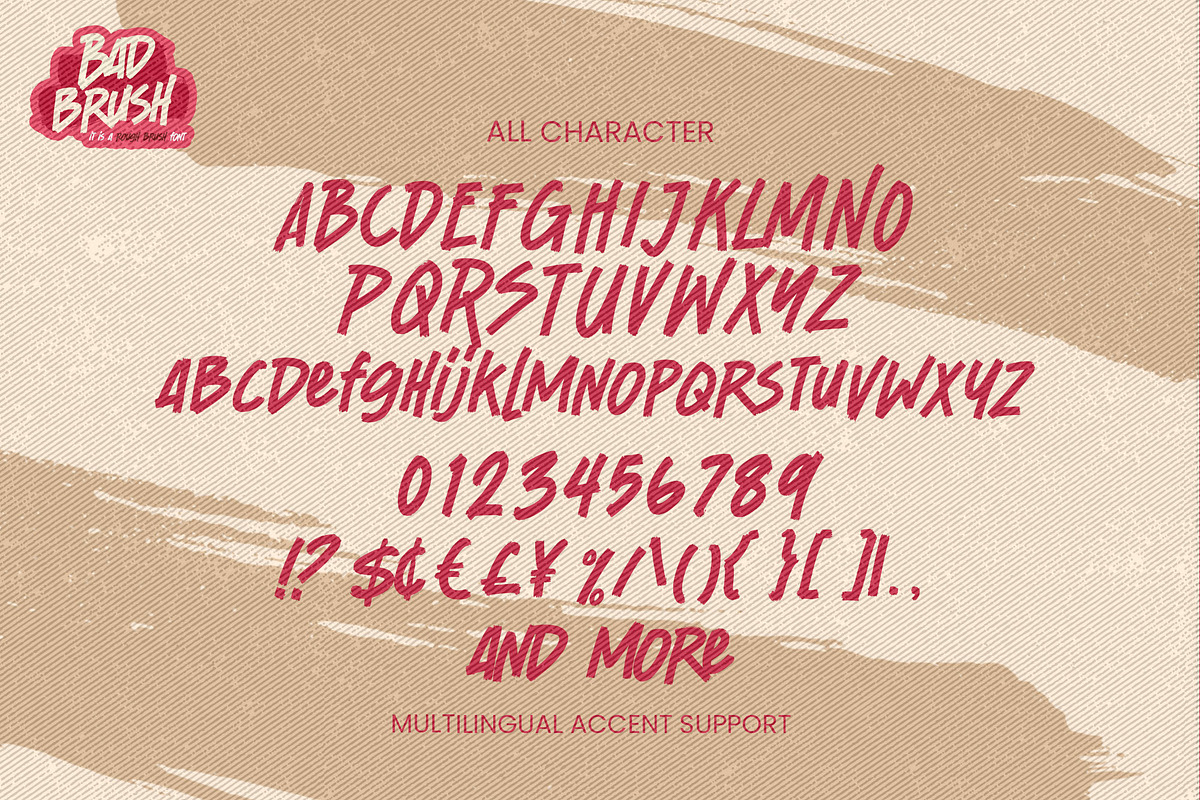 BAD BRUSH - It's A Simple Brush Font, a Font by Gassstype (Photo 8 of 8)