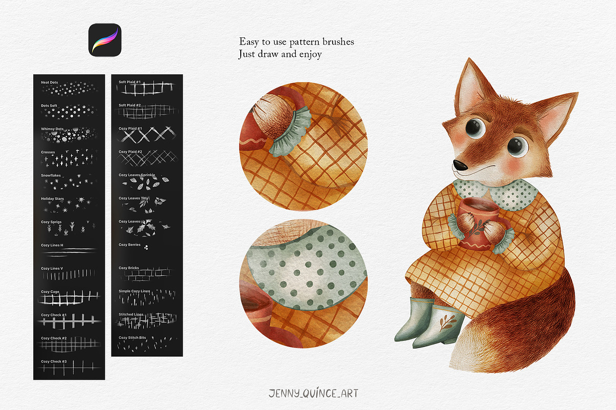 Cozy Procreate Brushes Bundle, a Brush Add-On by Jenny Quince (Photo 11 of 17)